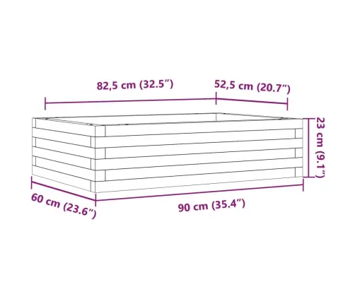 Aia Taimekast, 90X60X23 cm Männipuit