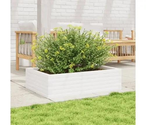 Dārza Puķu Kaste, Balta, 90X60X23 Cm, Priedes Masīvkoks Vidaxl