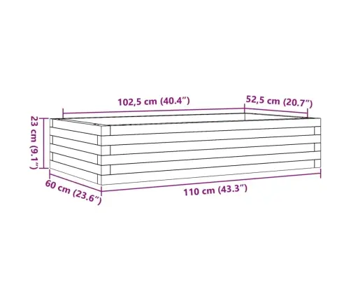 Dārza Puķu Kaste, 110X60X23 Cm, Priedes Masīvkoks Vidaxl