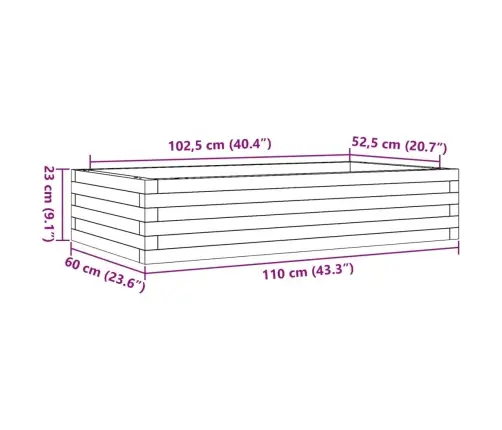 Aia Taimekast, Valge, 110X60X23 cm Männipuit