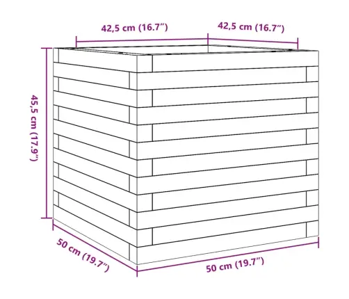 Sodo Lovelis, 50X50X45,5cm Pušies Medienos Masyvas