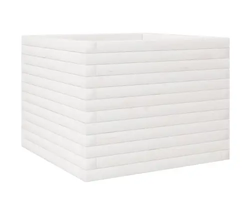 Dārza Puķu Kaste, Balta, 60X60X45,5 Cm, Priedes Masīvkoks Vidaxl