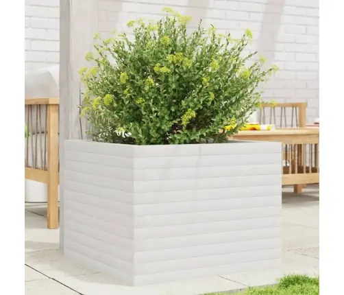 Dārza Puķu Kaste, Balta, 60X60X45,5 Cm, Priedes Masīvkoks Vidaxl