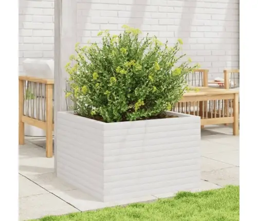 Dārza Puķu Kaste, Balta, 70X70X45,5 Cm, Priedes Masīvkoks Vidaxl