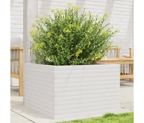 Dārza Puķu Kaste, Balta, 70X70X45,5 Cm, Priedes Masīvkoks Vidaxl