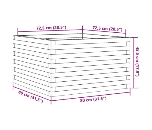 Aia Taimekast, Valge, 80X80X45,5 cm Männipuit