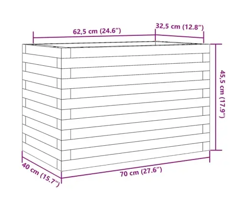 Aia Taimekast, Valge, 70X40X45,5 cm Männipuit