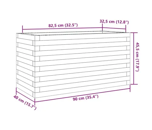 Aia Taimekast, Vahapruun, 90X40X45,5 cm Männipuit