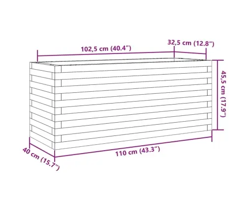 Aia Taimekast, 110X40X45,5 cm Männipuit