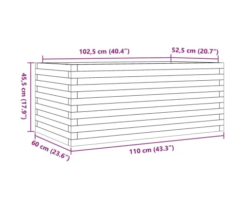 Dārza Puķu Kaste, 110X60X45,5 Cm, Duglasa Egles Masīvkoks Vidaxl