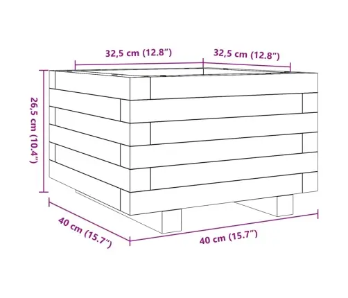 Dārza Puķu Kaste, Balta, 40X40X26,5 Cm, Priedes Masīvkoks Vidaxl