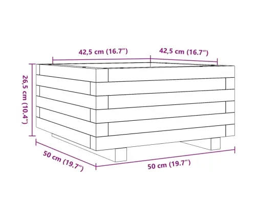 Dārza Puķu Kaste, 50X50X26,5 Cm, Priedes Masīvkoks Vidaxl