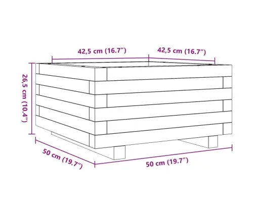 Aia Taimekast, Valge, 50X50X26,5 cm Männipuit