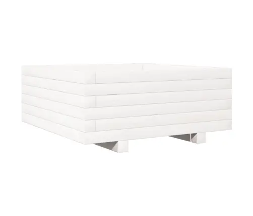 Dārza Puķu Kaste, Balta, 60X60X26,5 Cm, Priedes Masīvkoks Vidaxl