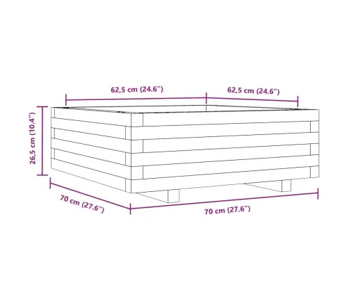 Dārza Puķu Kaste, 70X70X26,5 Cm, Priedes Masīvkoks Vidaxl