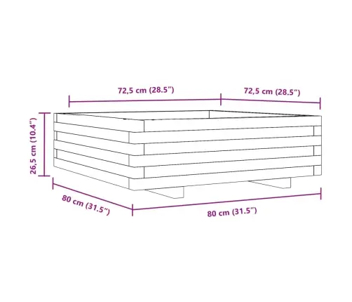 Sodo Lovelis, Vaško Rudas, 80X80X26,5cm Pušies Masyvas