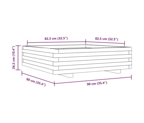 Dārza Puķu Kaste, 90X90X26,5 Cm, Priedes Masīvkoks Vidaxl
