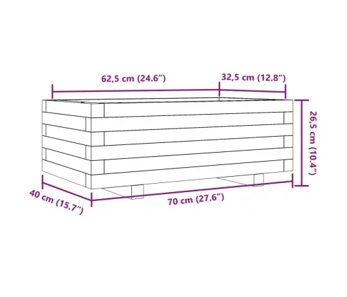 Sodo Lovelis, 70X40X26,5cm Pušies Medienos Masyvas