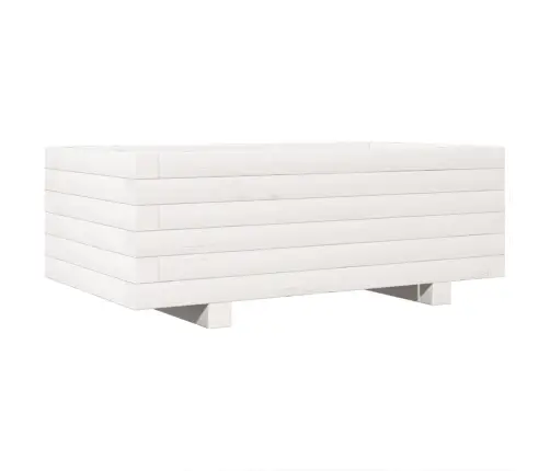 Sodo Lovelis, Baltas, 70X40X26,5cm Pušies Medienos Masyvas