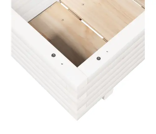 Sodo Lovelis, Baltas, 70X40X26,5cm Pušies Medienos Masyvas