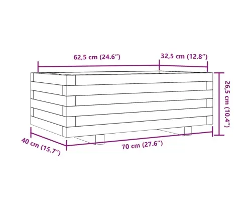 Sodo Lovelis, Baltas, 70X40X26,5cm Pušies Medienos Masyvas