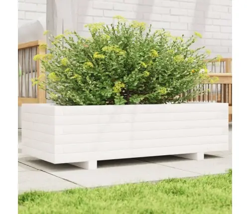 Dārza Puķu Kaste, Balta, 90X40X26,5 Cm, Priedes Masīvkoks Vidaxl