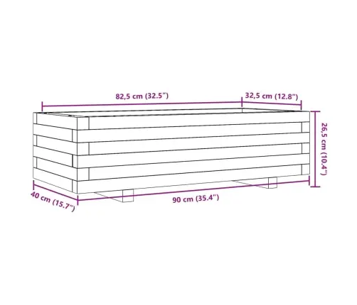 Dārza Puķu Kaste, Vaska Brūnas, 90X40X26,5 Cm Priedes Masīvkoks Vidaxl