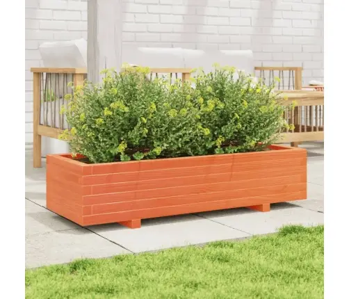 Dārza Puķu Kaste, Vaska Brūnas, 110X40X26,5Cm Priedes Masīvkoks Vidaxl