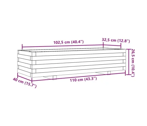 Dārza Puķu Kaste, Vaska Brūnas, 110X40X26,5Cm Priedes Masīvkoks Vidaxl