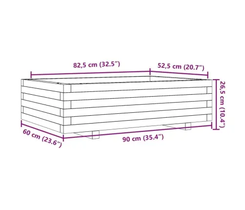 Aia Taimekast, Valge, 90 X 60 X 26,5 cm Männipuit