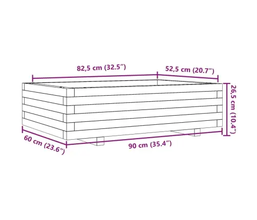 Dārza Puķu Kaste, Vaska Brūnas, 90X60X26,5 Cm Priedes Masīvkoks Vidaxl