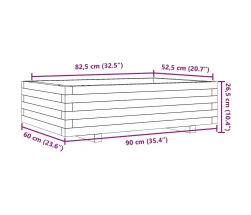 Aia Taimekast, 90 X 60 X 26,5 cm Immutatud Männipuit