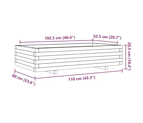 Sodo Lovelis, 110X60X26,5cm Pušies Medienos Masyvas