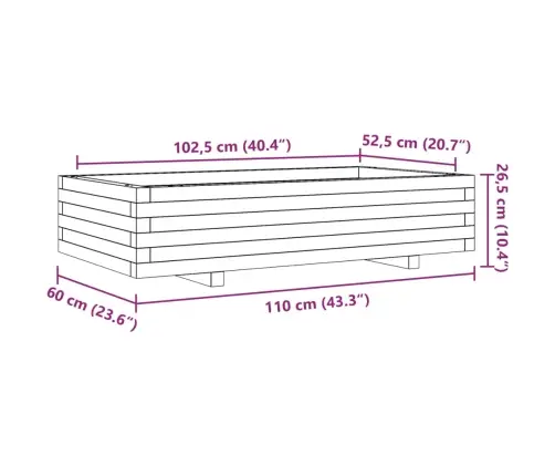 Aia Taimekast, Valge, 110 X 60 X 26,5 cm Männipuit