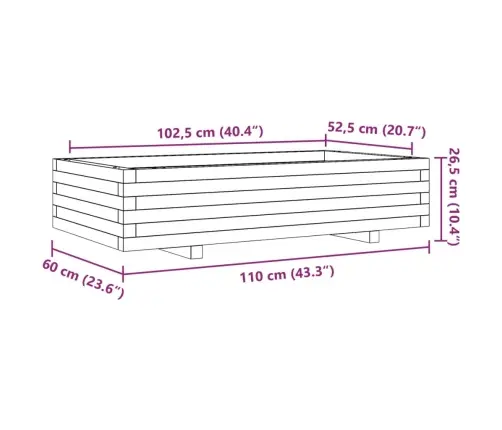 Dārza Puķu Kaste Vaska Brūnas 110X60X26,5 Cm Priedes Masīvkoks Vidaxl