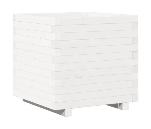 Dārza Puķu Kaste, Balta, 50X50X49,5 Cm, Priedes Masīvkoks Vidaxl