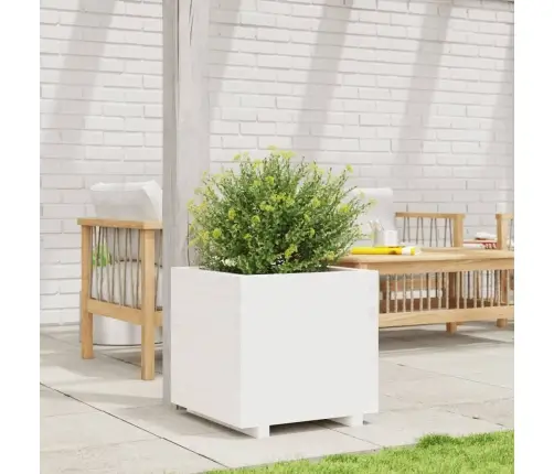 Dārza Puķu Kaste, Balta, 50X50X49,5 Cm, Priedes Masīvkoks Vidaxl