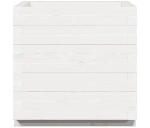 Dārza Puķu Kaste, Balta, 50X50X49,5 Cm, Priedes Masīvkoks Vidaxl