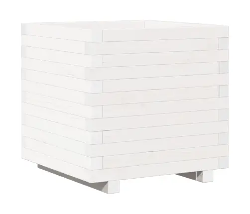 Dārza Puķu Kaste, Balta, 50X50X49,5 Cm, Priedes Masīvkoks Vidaxl