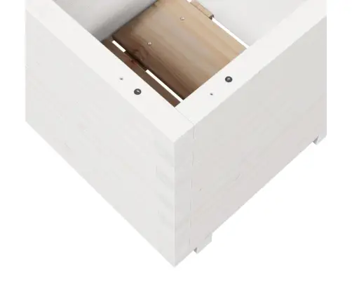 Dārza Puķu Kaste, Balta, 50X50X49,5 Cm, Priedes Masīvkoks Vidaxl