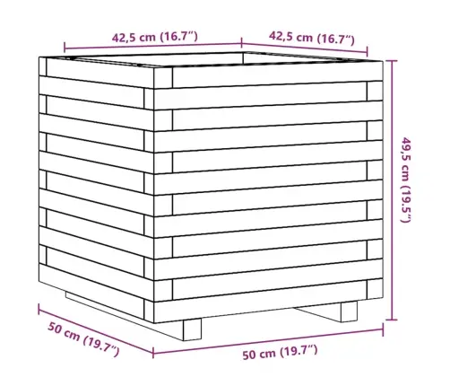 Dārza Puķu Kaste, 50X50X49,5 Cm, Impregnēts Priedes Koks Vidaxl