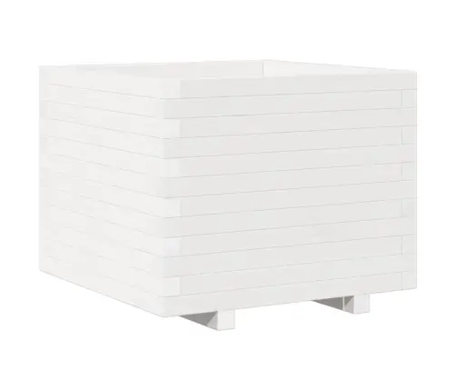 Dārza Puķu Kaste, Balta, 60X60X49,5 Cm, Priedes Masīvkoks Vidaxl