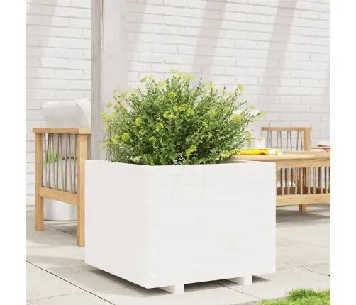 Dārza Puķu Kaste, Balta, 60X60X49,5 Cm, Priedes Masīvkoks Vidaxl