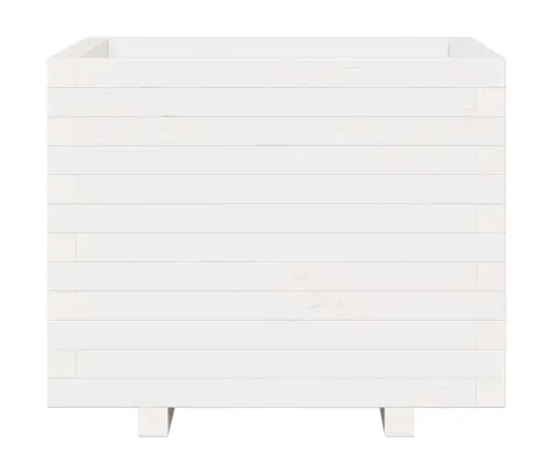 Dārza Puķu Kaste, Balta, 60X60X49,5 Cm, Priedes Masīvkoks Vidaxl