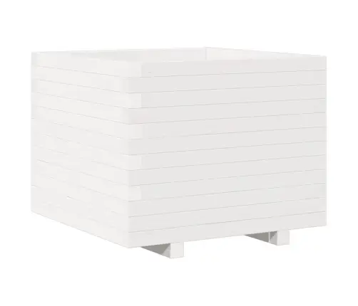 Dārza Puķu Kaste, Balta, 60X60X49,5 Cm, Priedes Masīvkoks Vidaxl