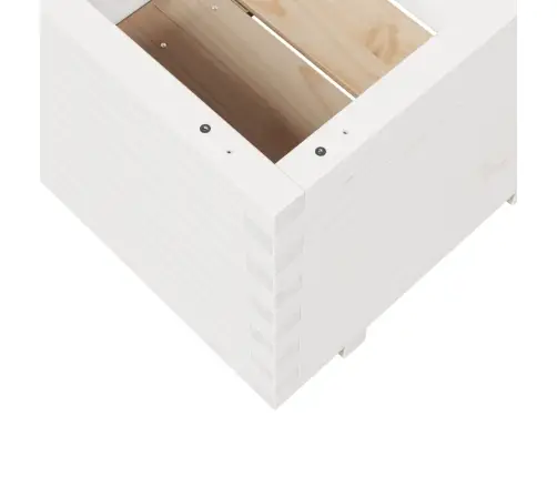 Dārza Puķu Kaste, Balta, 60X60X49,5 Cm, Priedes Masīvkoks Vidaxl