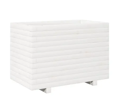 Dārza Puķu Kaste, Balta, 70X40X49,5 Cm, Priedes Masīvkoks Vidaxl