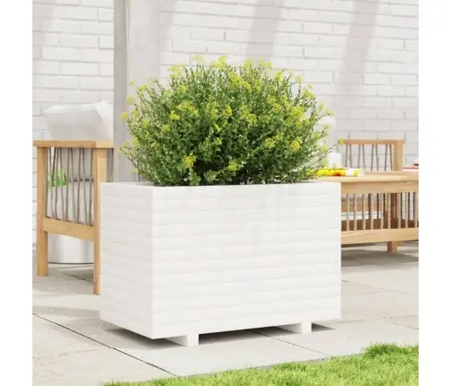 Dārza Puķu Kaste, Balta, 70X40X49,5 Cm, Priedes Masīvkoks Vidaxl