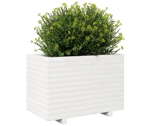 Dārza Puķu Kaste, Balta, 70X40X49,5 Cm, Priedes Masīvkoks Vidaxl