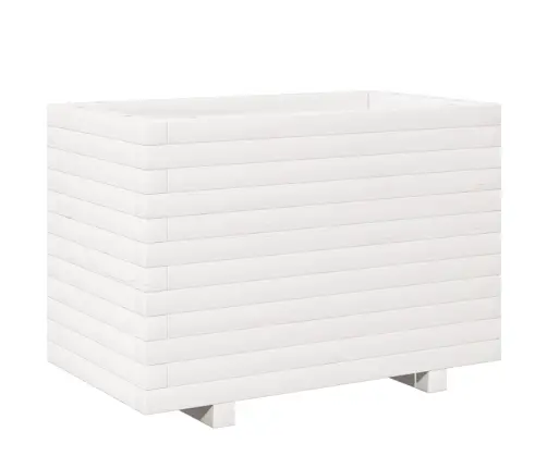 Dārza Puķu Kaste, Balta, 70X40X49,5 Cm, Priedes Masīvkoks Vidaxl